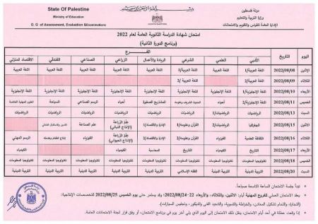 تأجيل امتحانات التوجيهي لمدة 7 ايام